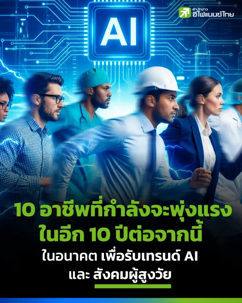10 อาชีพที่กำลังจะพุ่งแรงในอีก 10 ปีข้างหน้า! เพื่อรับเทรนด์ AI และสังคมผู้สูงวัย 