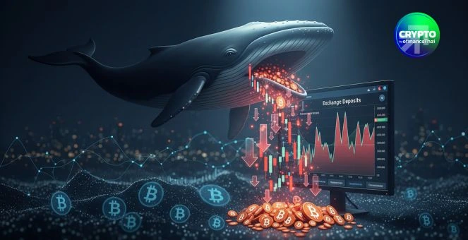 วาฬเทขายต่อ? สัญญาณแรงขายบิตคอยน์พุ่ง หลังยอดฝากเข้าเอ็กซ์เชนจ์ดีดแรงสุดรอบปี
