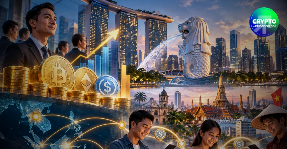 สวนกระแส! คริปโทสิงคโปร์โต 55% กิจกรรมสถาบันพุ่ง 94% ไทยเด่น P2P–Stablecoin
