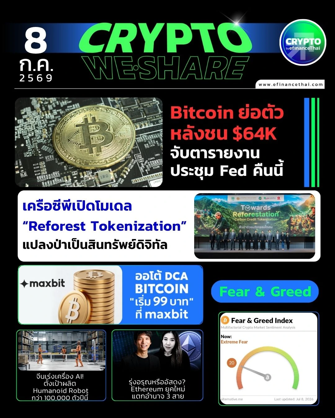 5 ข่าวเด่นคริปโตประจำวันที่ 8 กรกฎาคม 2569